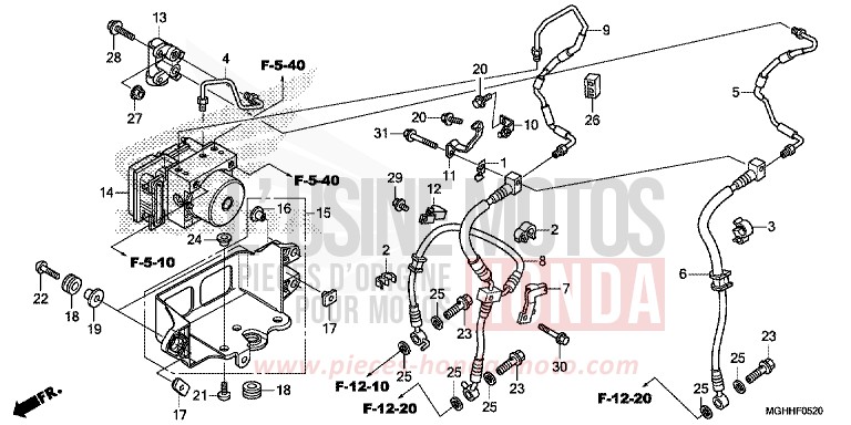 MODULATEUR ABS von VFR1200X "Crosstourer" DCT CANDY PROMINENCE RED (R342) von 2017